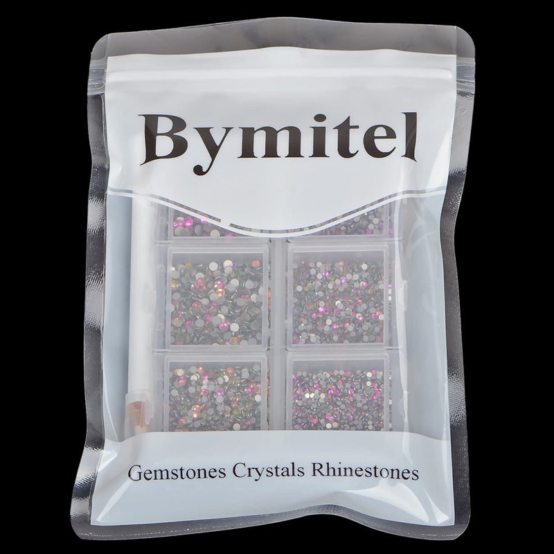 Bymitel 7200PCS Art Nail Rhinestones non Hotfix non-magnetic Glue Fix Round Crystals Glass Flatback for DIY Jewelry Making with one Picking Pen (6-Sizes 7200PCS  Golden Rose) - Image 5
